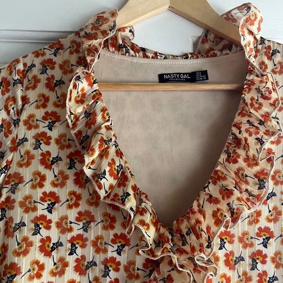 Nasty Gal orange floral boho dress - Picture 5 of 7
